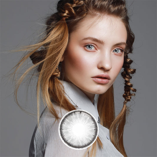 1Pair FDA Certificate Eyes Beautiful Pupil Colorful Girl Cosplay Contact Lenses Purely GRAY