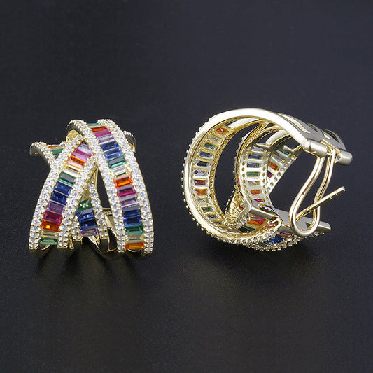 4064 S925 Silver Zircon Earrings