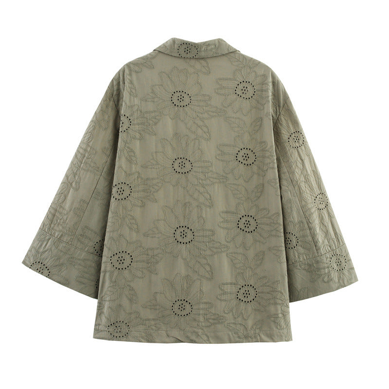 Elegant Embroidered Blazer and Straight Pants Set Style