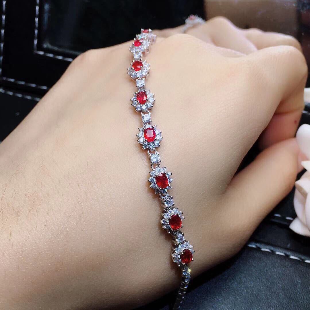 Burmese Ruby Crystal Jewelry Set