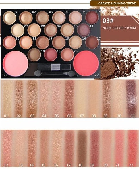 The Novo 22 Colors Eyeshadow & Giltter Palette Set Family