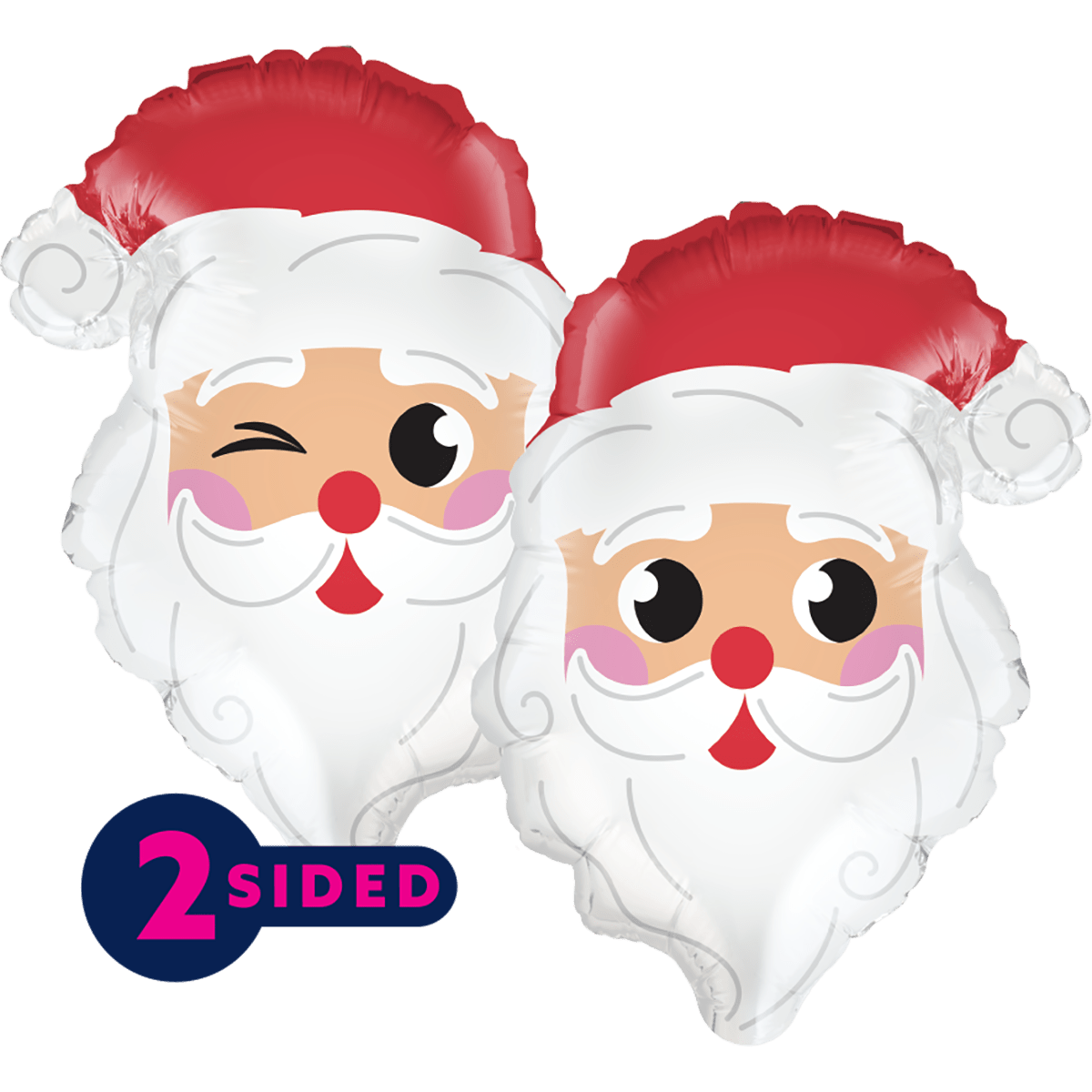 11" Air-fill Light Skin Santa Head (2ct)