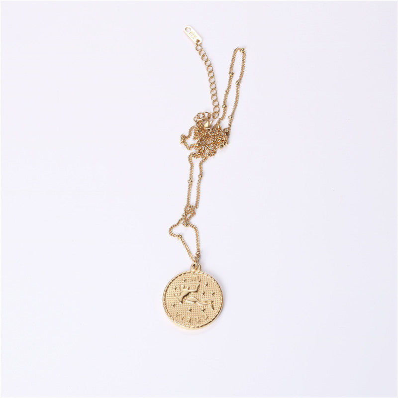 Twelve Constellation Coin Necklace