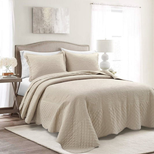 Medallion Scalloped Edge Oversized Bedspread Set