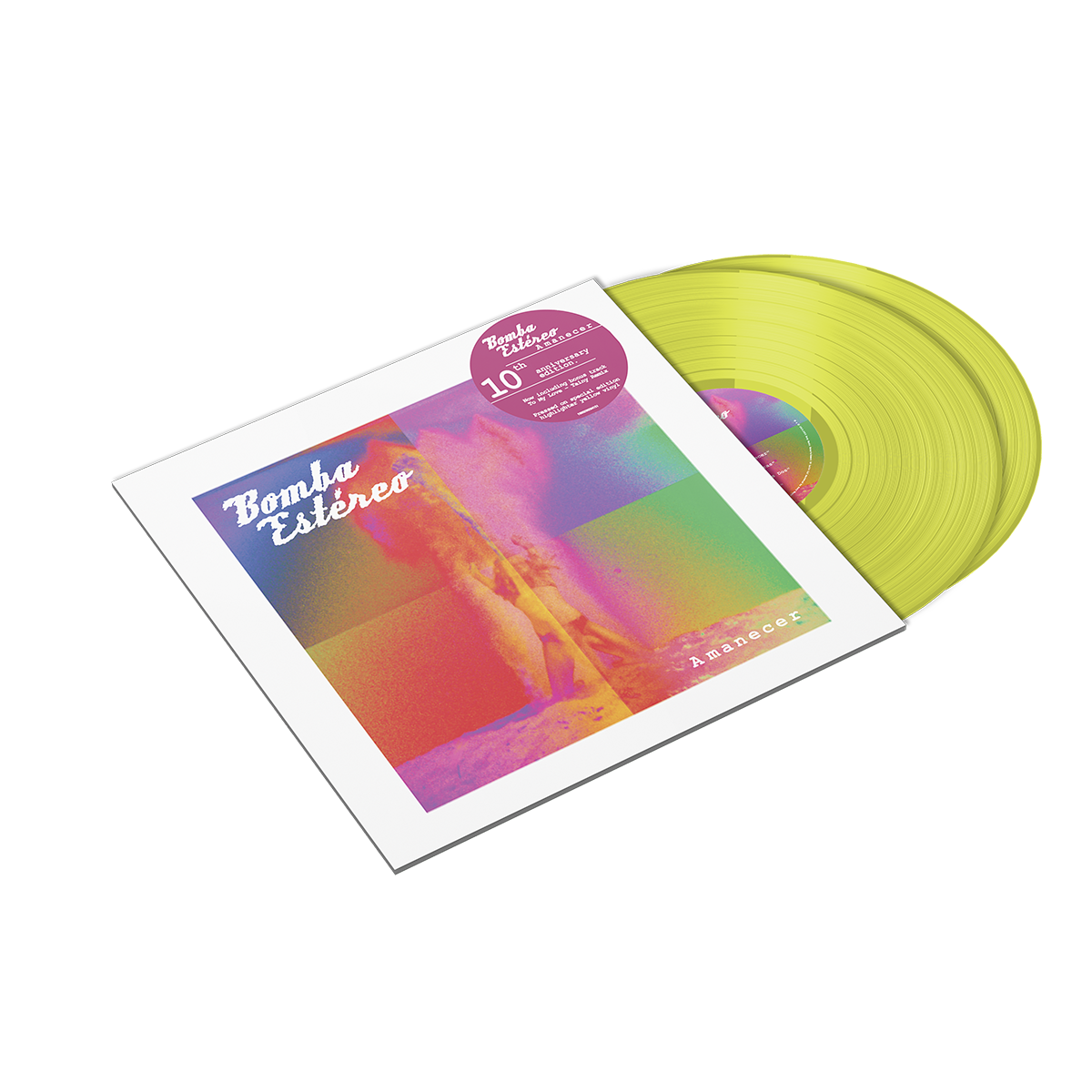 Bomba Estereo - Amanecer 10 Year Anniversary Highlighter Yellow Vinyl 2LP