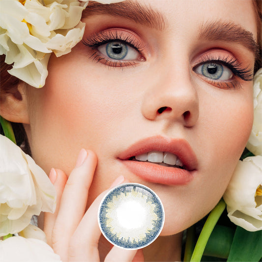 1Pcs FDA Certificate Eyes Beautiful Pupil Colorful Girl Cosplay Contact Lenses Blue(0-600°)