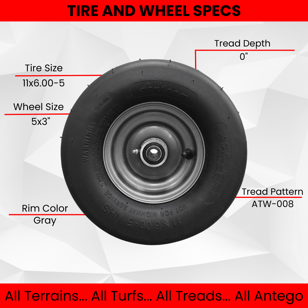 (Set of 2) Gravely Ariens 07101105 11x6.00-5 Tire & Wheel Assembly fits IKON XL, ZT XL