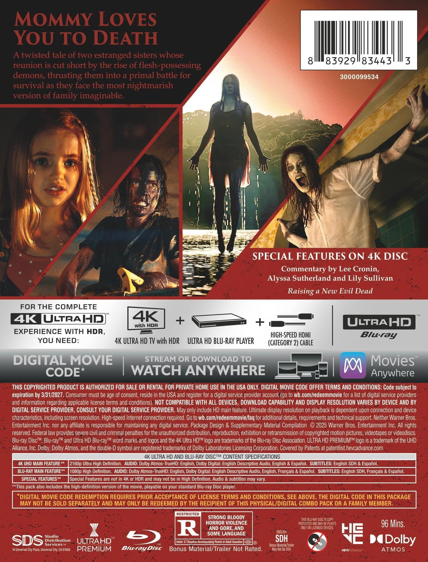 Evil Dead Rise - Limited Edition Steelbook (4K Ultra HD + Blu-ray + Digital)