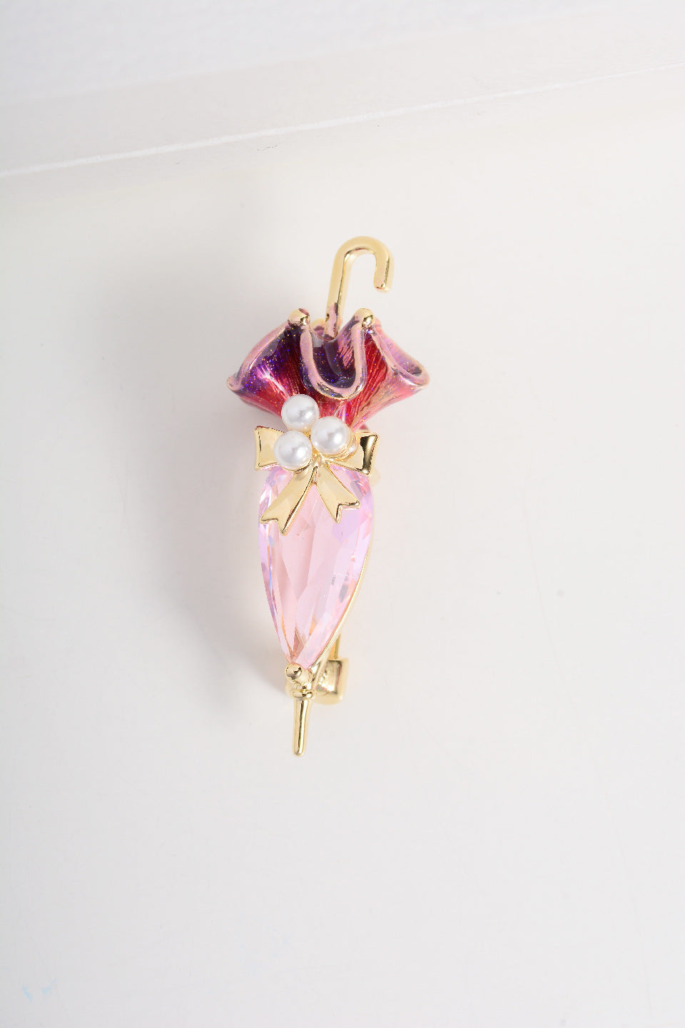 Enamel Zircon Umbrella Clothing Pin