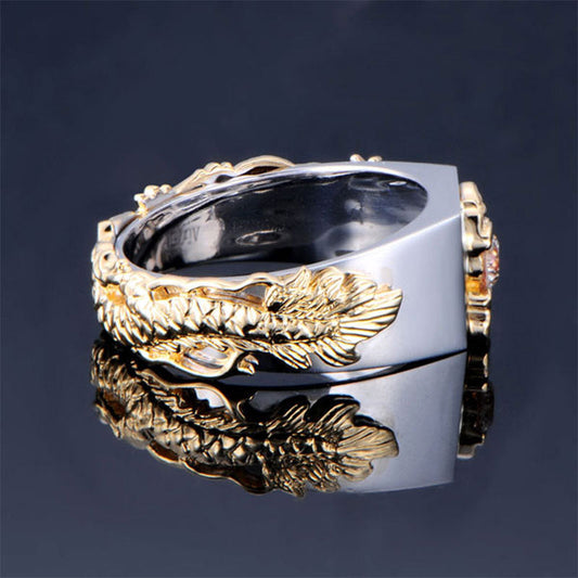 Men's Dragon Zircon Ring