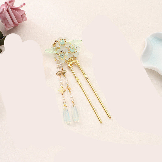 Antique Hanfu Headdress Tassel Bride Hairpin Comb