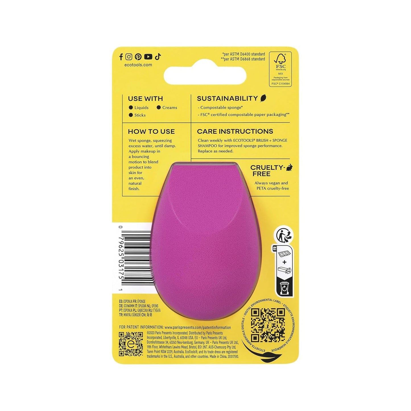 EcoTools Bioblender Compostable Makeup Sponge — Flawless Blending Meets Sustainability