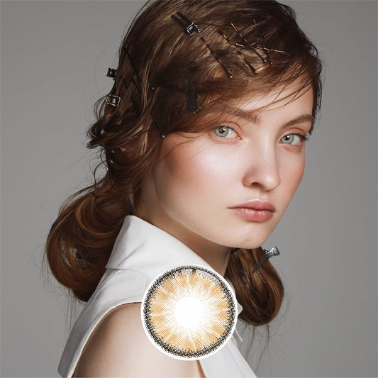 1Pair FDA Certificate Eyes Beautiful Pupil Colorful Girl Cosplay Contact Lenses Purely brown