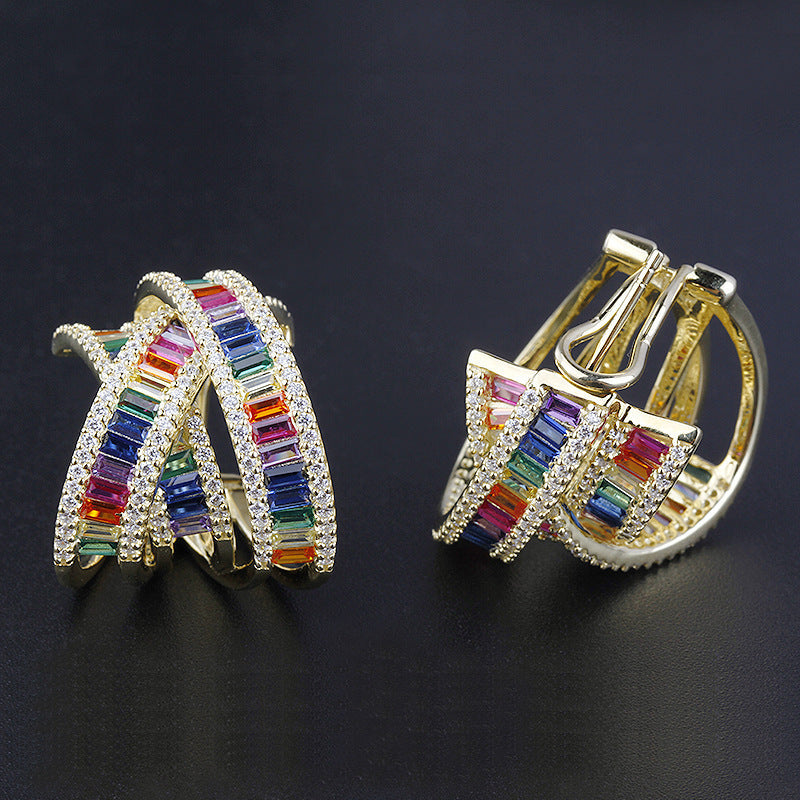 4064 S925 Silver Zircon Earrings