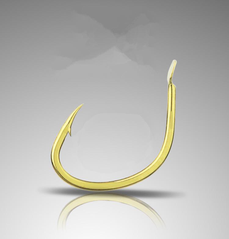 Rompin 30pcs/box 6#-12# fishing hooks gold color wide belly super sharp Barbed