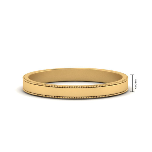 Flat Milgrain Mens Wedding Band