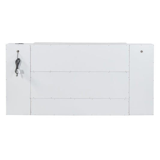 Large Murphy bed wall mounted bed with drawers, 2 storage cabinets, 1 set of sockets and USB ports, white