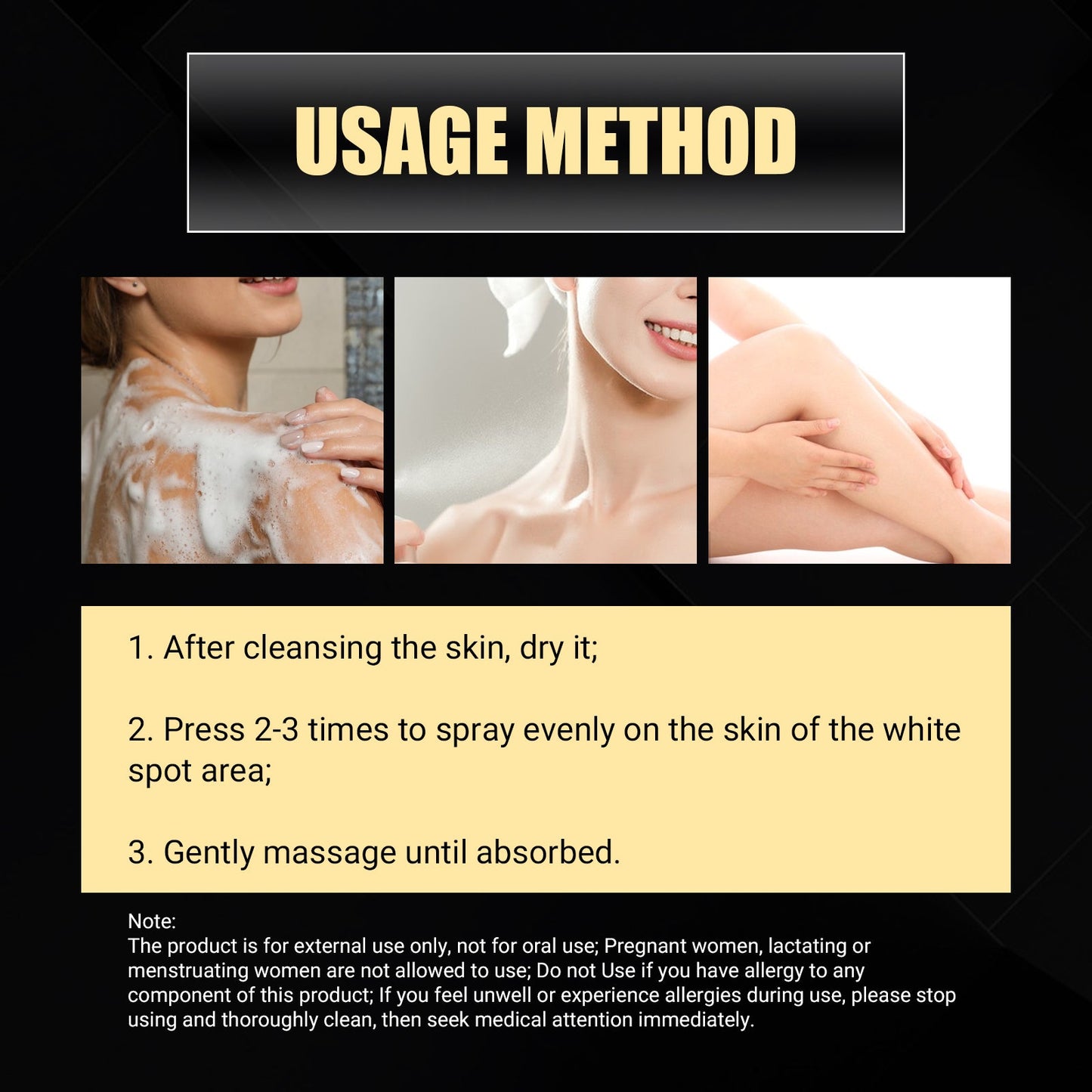 Vitiligo Removal Relief Spray, Repair Whitening Spot Perspiration Beauty Moisturizing Skin Care spray