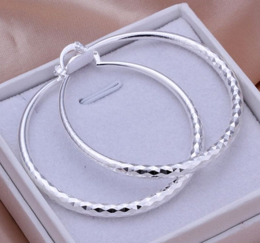 Exaggerated 925 Silver Large Hoop Earrings