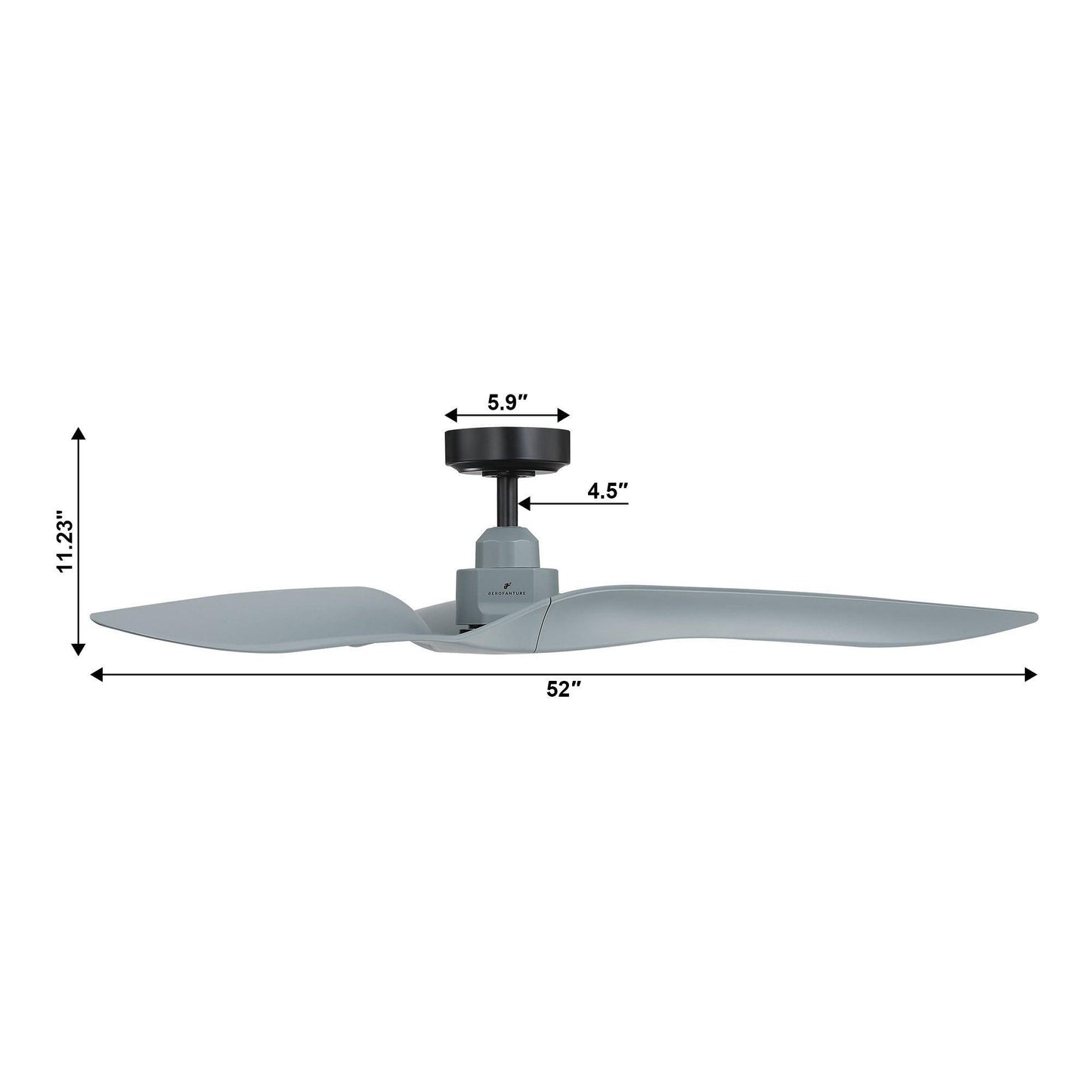 52" Punjab Industrial DC Motor Downrod Mount Reversible Ceiling Fan with Remote Control