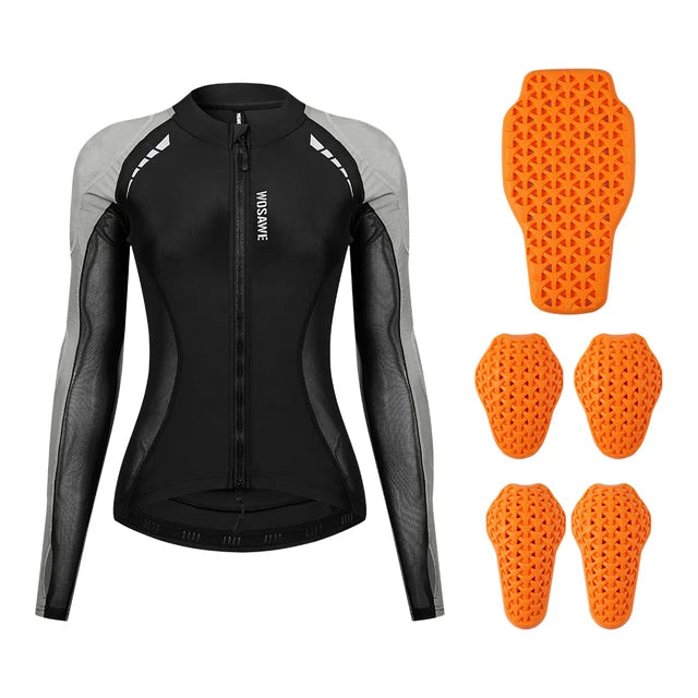 WOSAWE Women Motorcycle Jacket Body Armor CE Certified Summer Downhill Motocross Riding Clothing Protection Racing Reflective