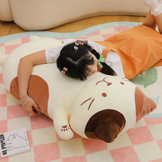 Cat Doll Girl Holding Big Doll Plush Toy Birthday Gift Girl