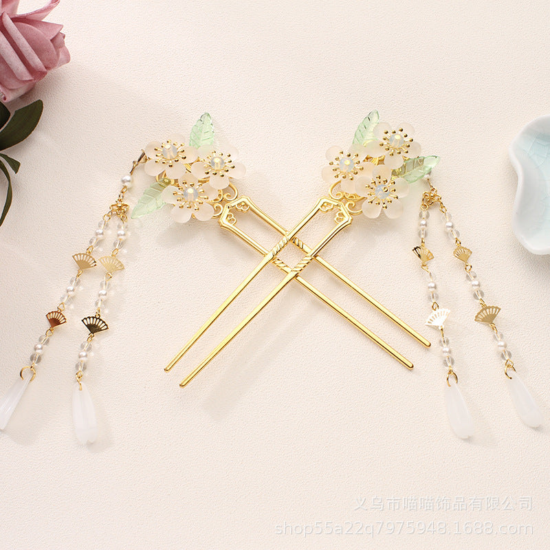 Antique Hanfu Headdress Tassel Bride Hairpin Comb