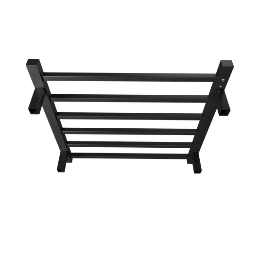 Towel Warmer 6 Bar Electric Heated Towel Rack Wall Mount Plug-in/Bath Towel Heater Matt-Black - Timer