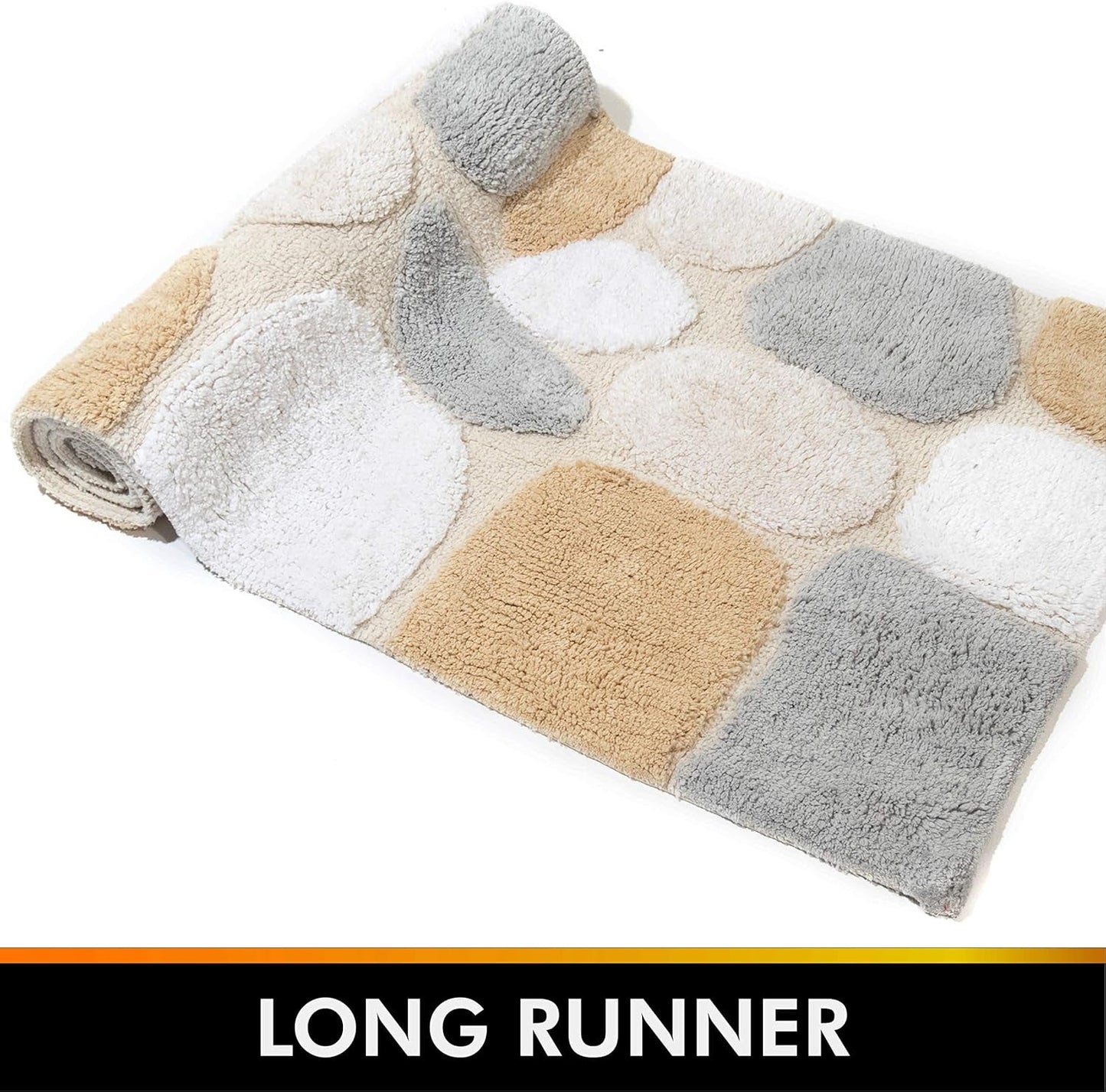 đ EcoSoft⢠100% Cotton Pebble Bath Runner â Machine Washable, Non-Slip Latex Backing, Spa-Inspired Comfort â 24"x60"