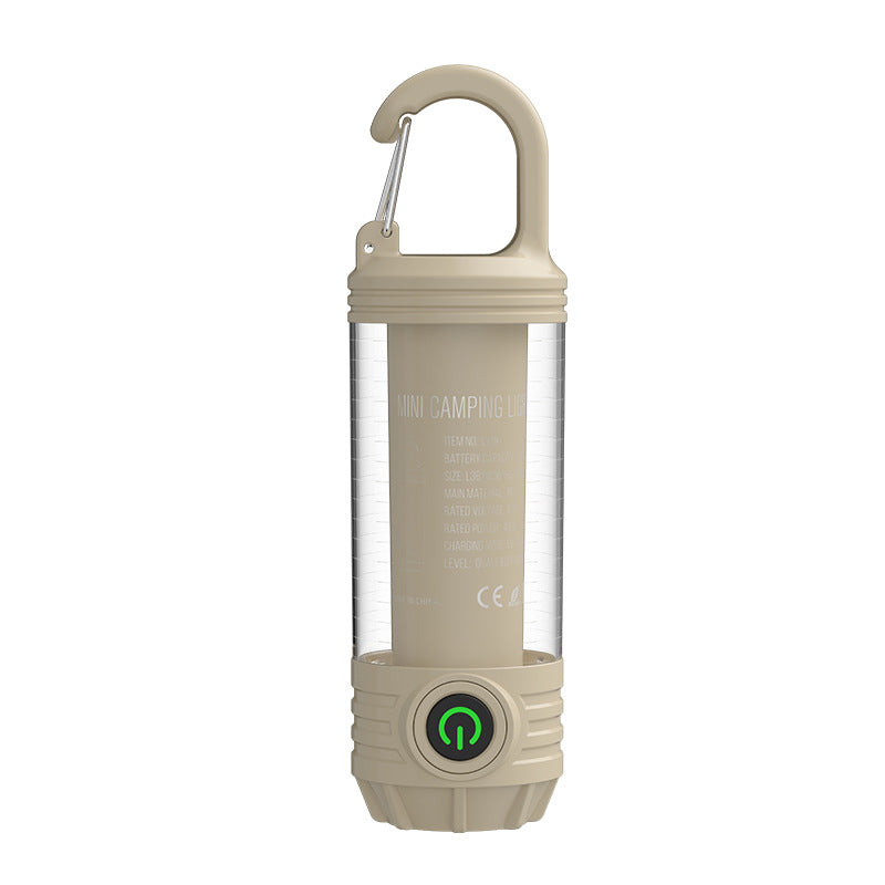 Multi functional outdoor camping light, portable strong light flashlight, rechargeable mini retro camping atmosphere light
