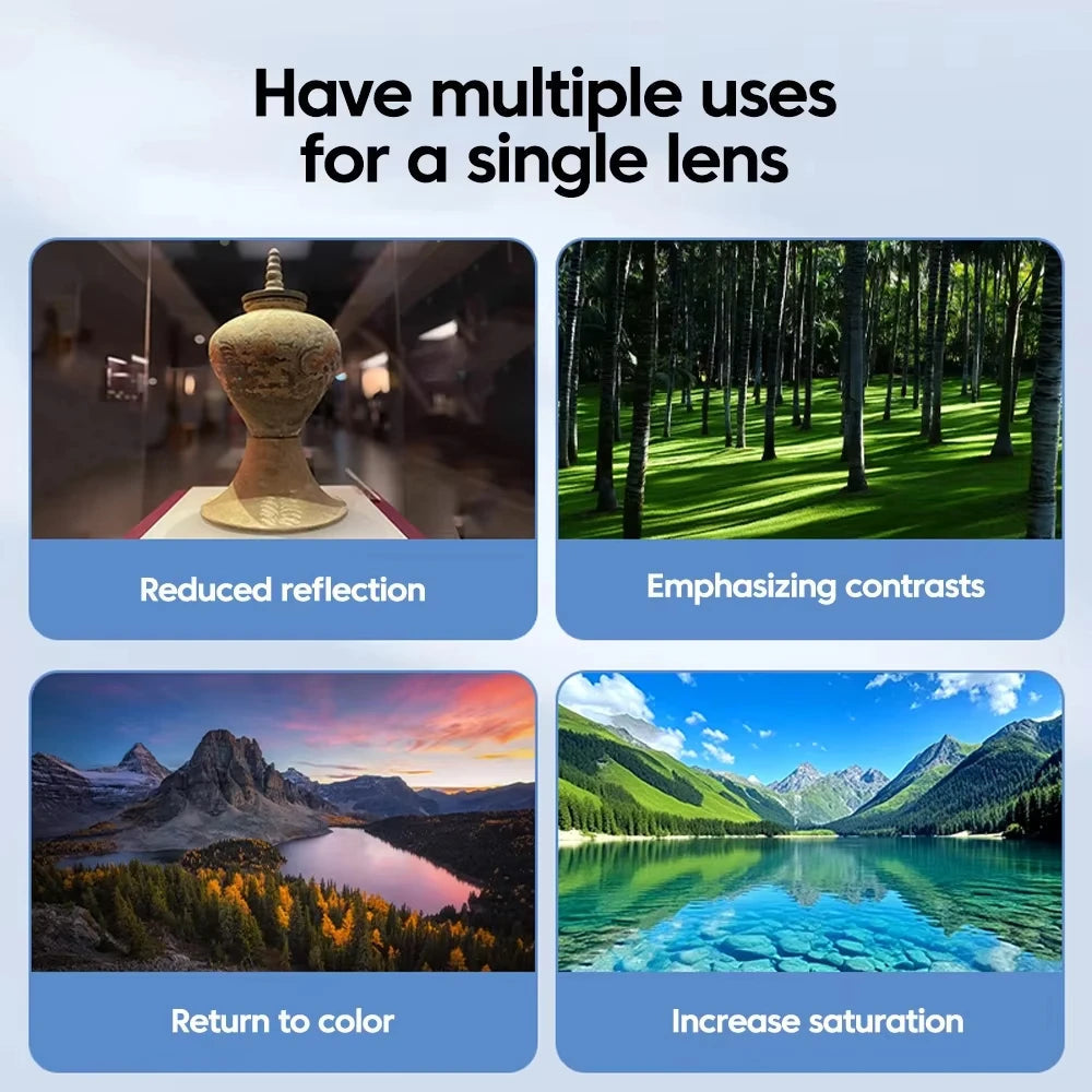 52mm Clip-On CPL Phone Lens Filter