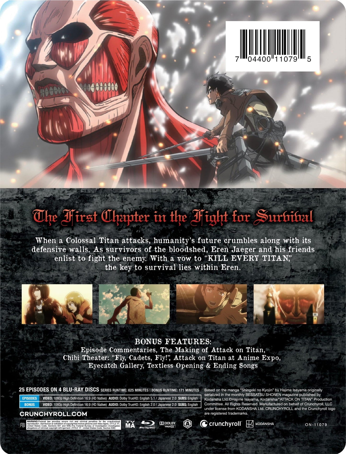 Attack on Titan: Season 1 - Limited Edition Steelbook (Blu-ray)