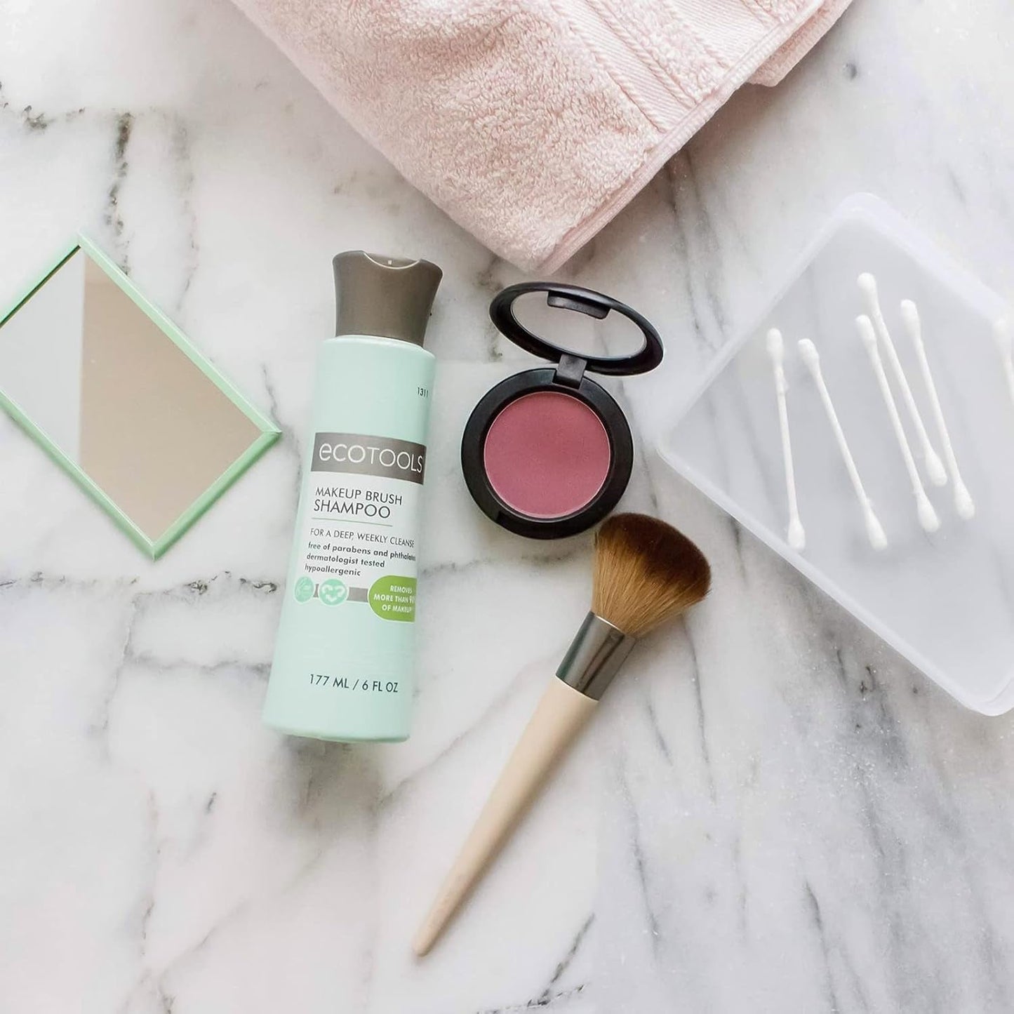 EcoTools Makeup Brush Shampoo – Gentle Plant-Based Cleaner for Makeup Brushes & Sponges | 2 Pack, 6 oz Bottles | Vegan, Hypoallergenic, Eco-Friendly