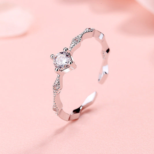Rhombus Zircon Open Index Finger Ring