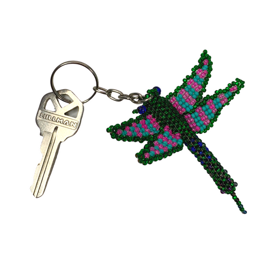 Dragonfly Seed Bead Keychain - Guatemala
