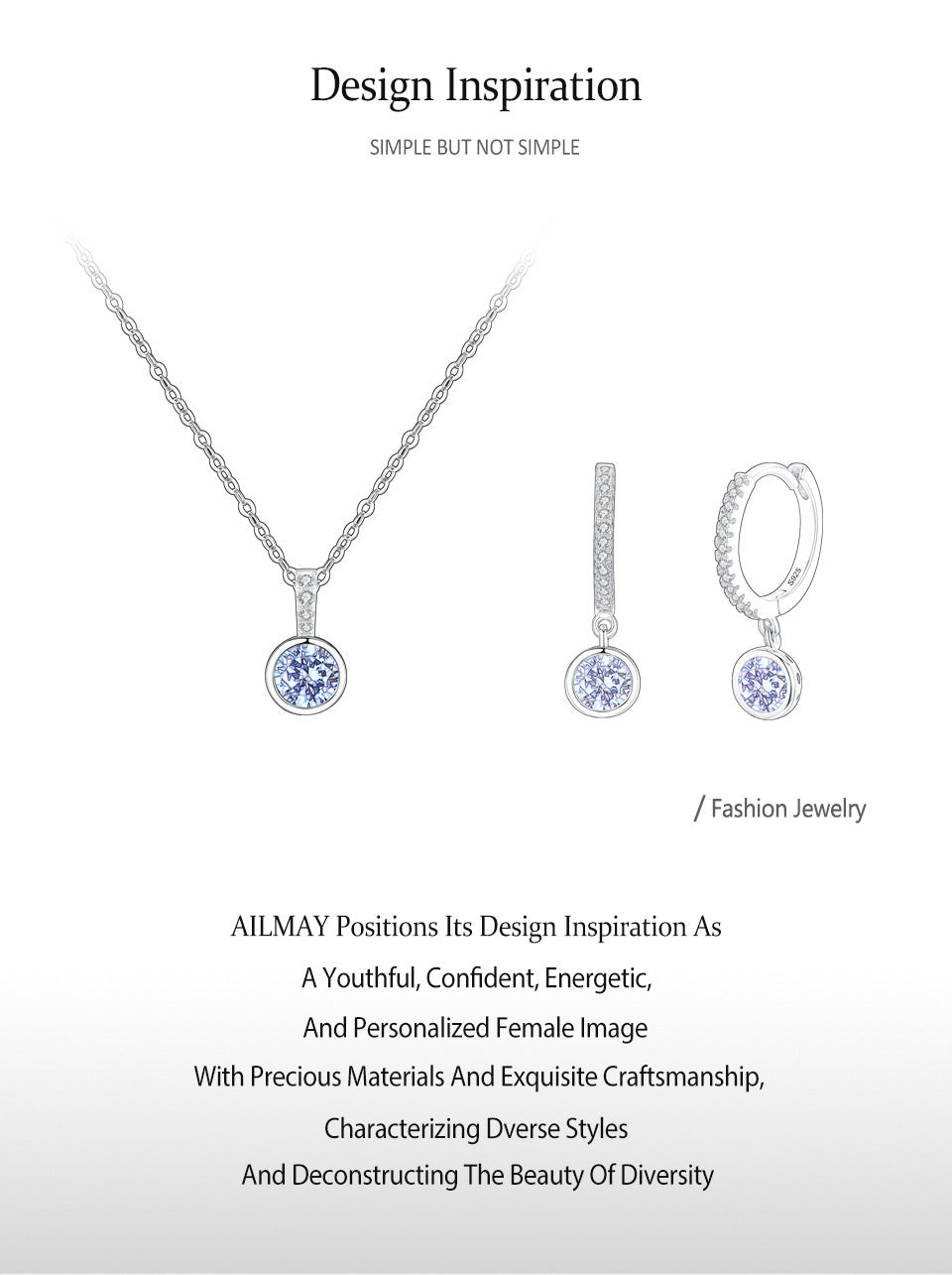 Women's Sea Blue Diamond Jewelry Set