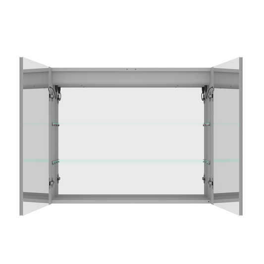 36 x 30 inch Medicine Cabinet with LED Vanity Mirror Anti-Fog Recessed or Surface Mount Waterproof DimmableAluminum 3000K~6000K Lighted Double Door Bathroom Cabinet with Touch Switch