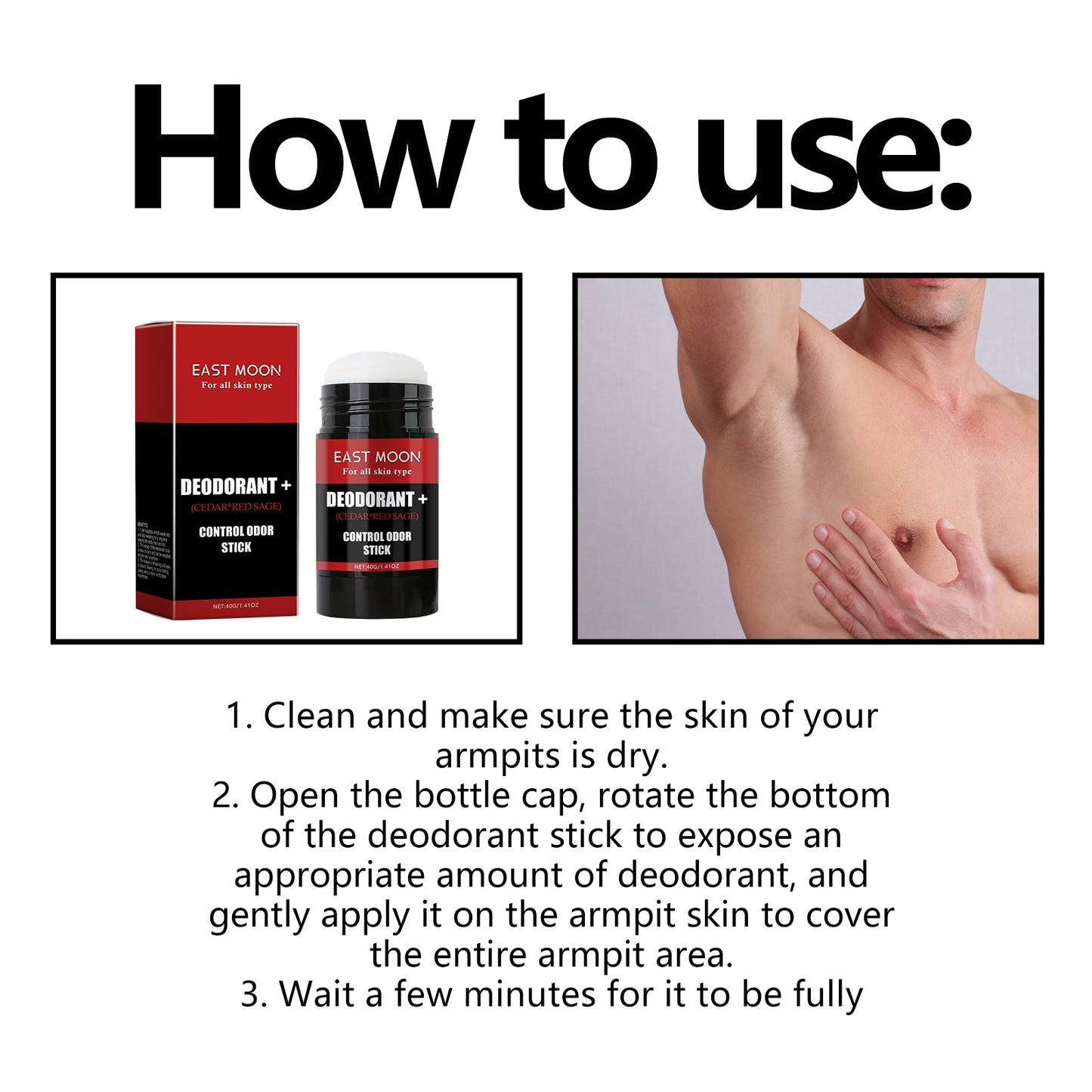 Control Odor Stick, Clean Armpit Odors Fresh And Long-Lasting Portable Body Stick