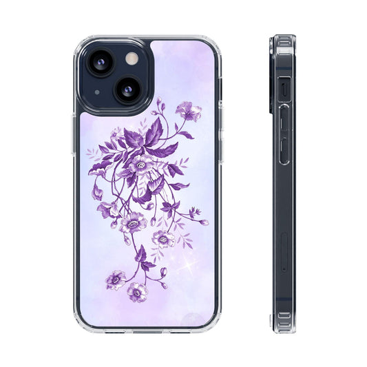 Floral design In Purple Clear Cases