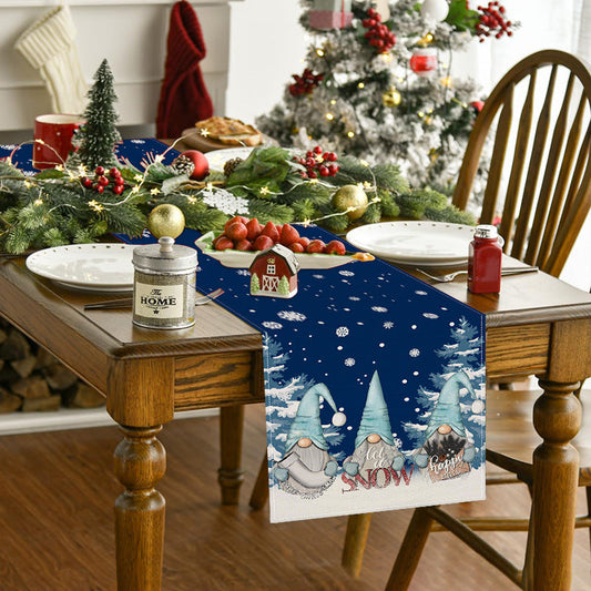 Dwarf Christmas Table Flag Living Room Festival Tablecloth Home Cabinet Decoration Tablecloth Mat Tea Flag