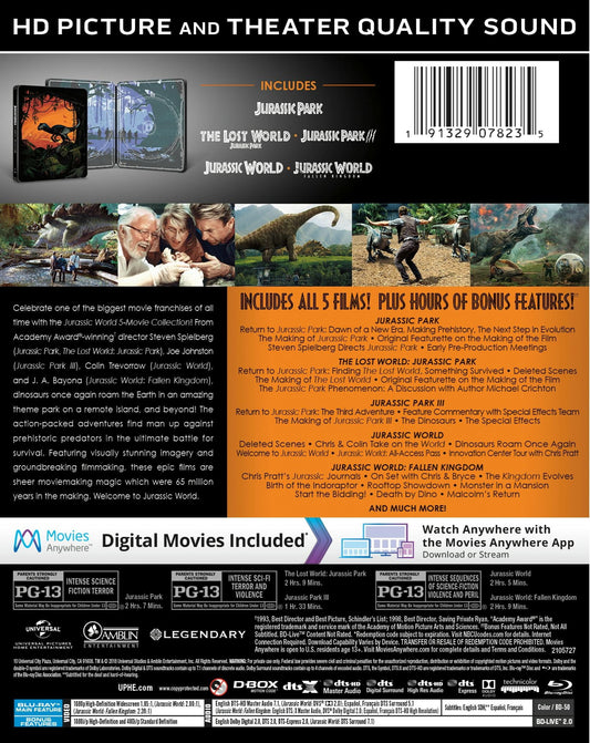 Jurassic World: 5-Movie Collection - Limited Edition Steelbook (Blu-ray + Digital)