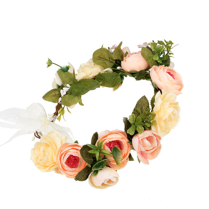 Wreath, European and American fashion, women's simulated flower hair accessories, Hawaiian wedding photography, headwear, headwear for women
