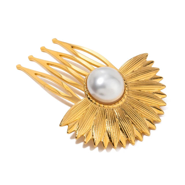 Stainless steel shell hair clip with bangs, high-end feel, ins metal hair accessories, broken hair clip at the back of the head