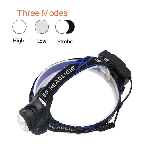 3800LM XM-L T6 LED Headlamp Zoomable Headlight Waterproof Torch Flashlight