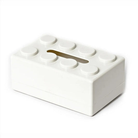 ABS Building Block Shaped Tissue Box Wall-mounted Creative Face Towel Box Organizer Perforation-free Removable