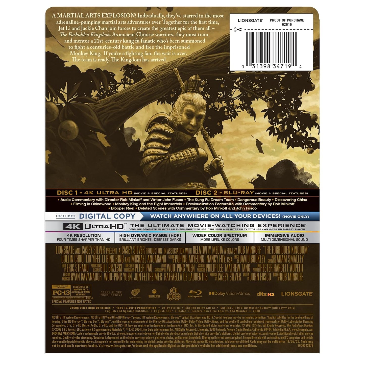 The Forbidden Kingdom 4K UHD + Digital + Steelbook