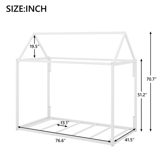 Metal House Shape Platform Bed twin