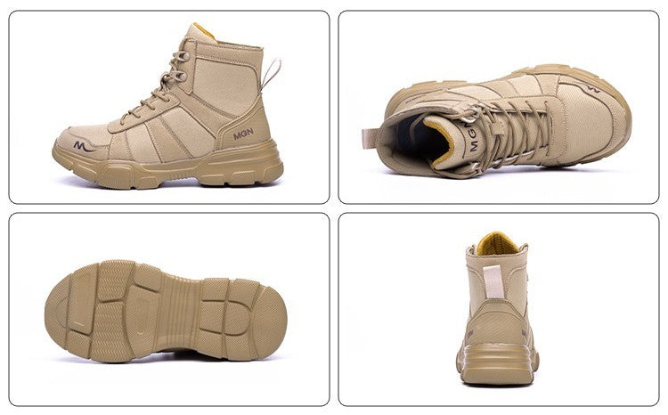 Labor Protection Shoes Anti-smash Anti-puncture Protective Shoes High Top