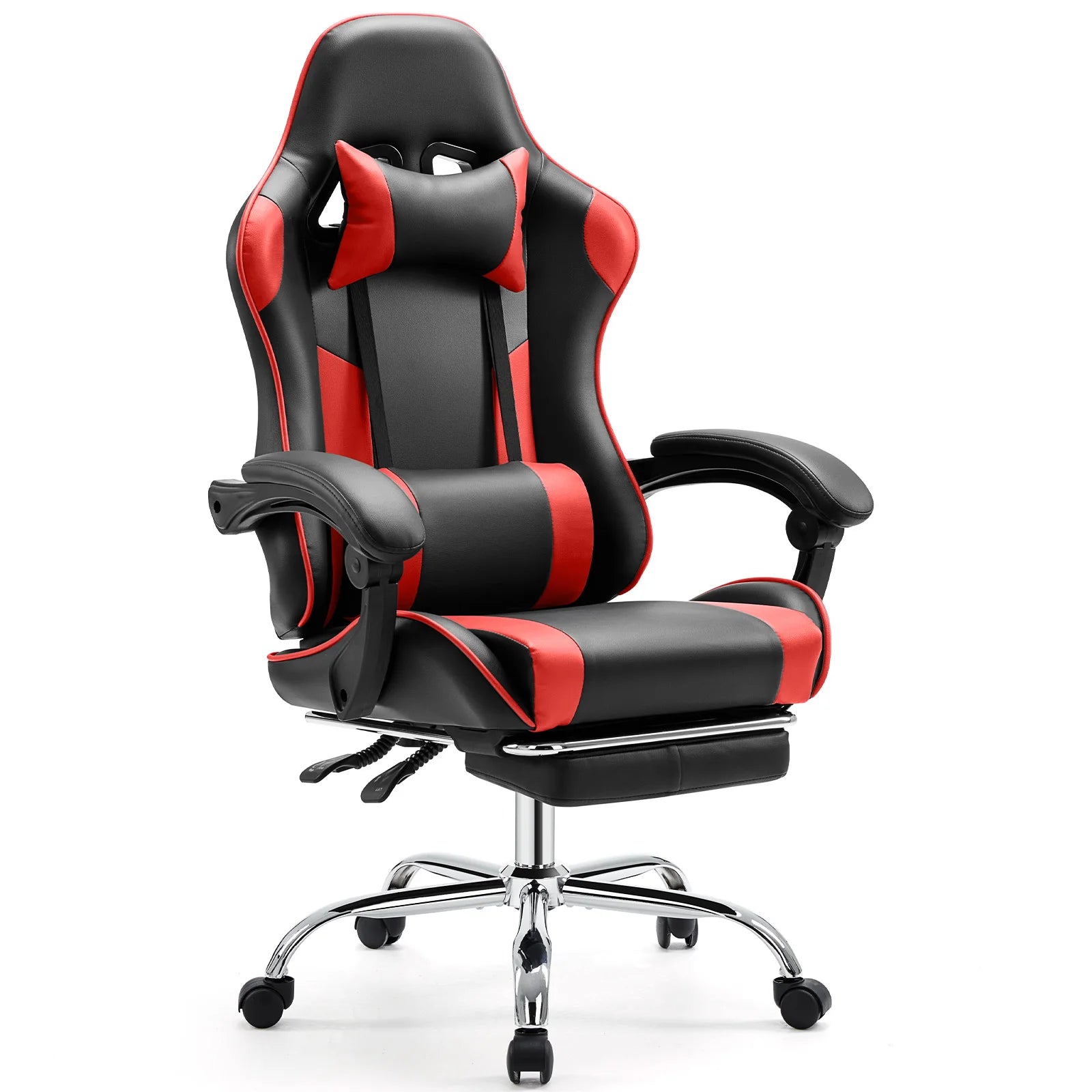 TurboFlex Racing Chair – Adjustable Swivel PU Leather Gaming & Office Throne with Headrest & Lumbar Support - THOOBO!