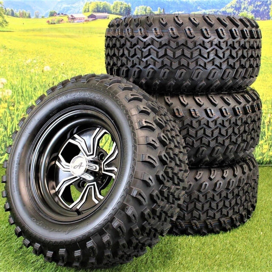 (Qty: 1) 23x10.50-12 ATW-013 with 12x7 Black Fusion Golf Tire and Wheel Assemblies